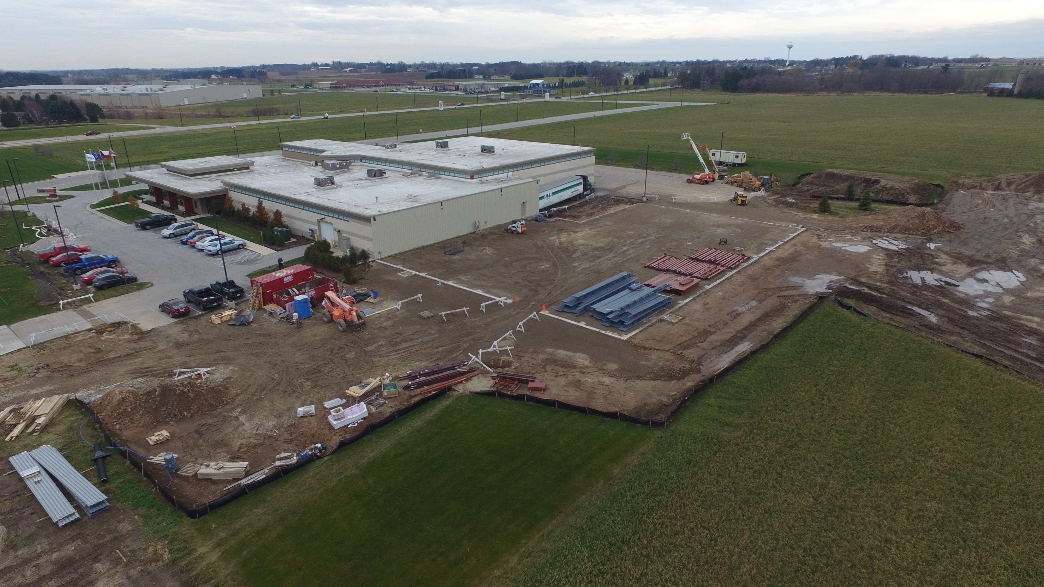 Viking Masek Oostburg Wisconsin Building Expansion Aerial View